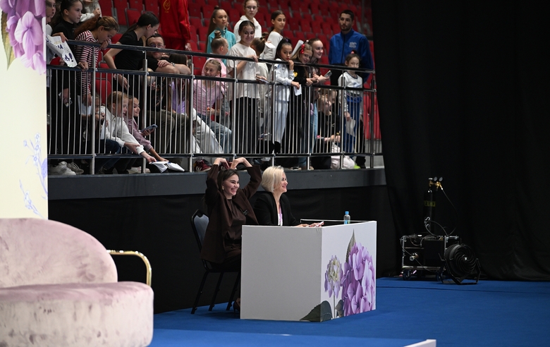 September 19, 2026. Olympic champion Alina Kabaeva and judge Lilia Mironova at the third stage of the Cup of the Strongest in St. Petersburg