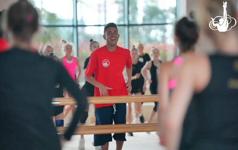 Alla Dukhova's TODES Theatre dance studio soloist Denis Ishmetov during a master class