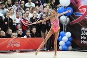 Valeria Medvedeva during an exercise with a hoop