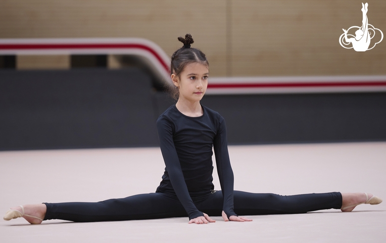 Young gymnast during the selection process