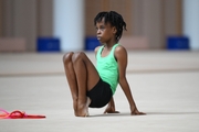 Gymnast Nkenko Sita Davina Chanselvi from the Republic of Congo during the hoop exercise