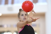 Jimena Dominguez during an exercise with the ball