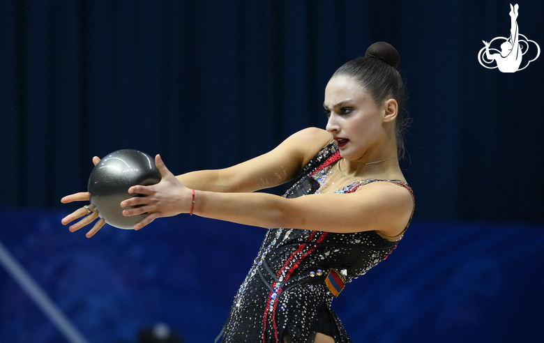 Milena Asriian during an exercise with ball