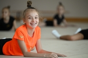 A gymnast during the workout