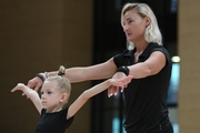 Academy Choreographer Elena Egorova with a young gymnast during the selection