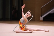 Lada Yakovleva during the hoop exercise at the assessment training session