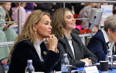 Alina Kabaeva watches Mariia Borisova's fiery performance at the St.Petersburg Championship