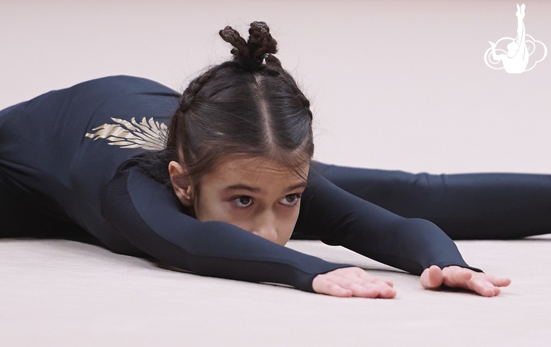 Young gymnast during the selection process