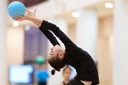 Anna Vakulenko during an exercise with a ball