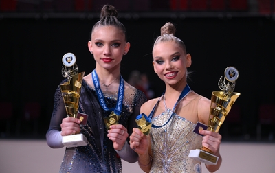 Eva Kononova and Arina Kovshova won the hoop and ball finals at the Russian Championships