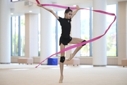 Anna Vakulenko during an exercise with the ribbon