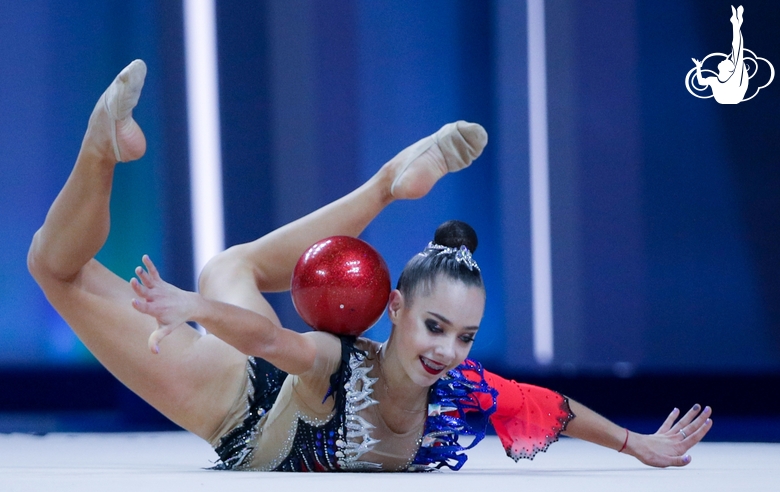 Sofia Bernat (Hungary) during an exercise with a ball