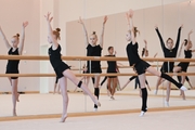 Olga Chernykh and other training camp participants during the choreography class