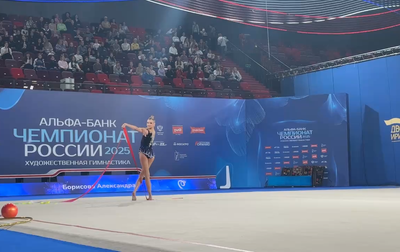 Full performance of Sasha Borisova with the ribbon in the all-around finals at the Russian championship