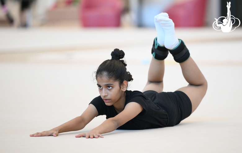 Gymnast Avani Nitesh Kadam during training at the Academy