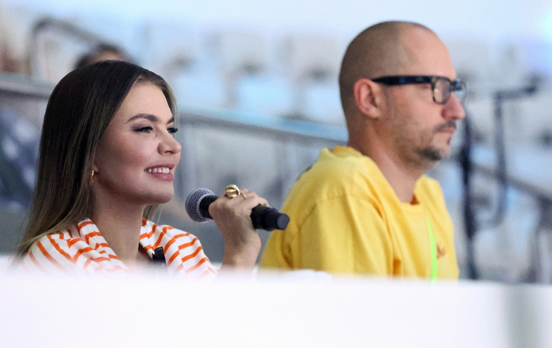 March 1, 2024. Olympic champion Alina Kabaeva watches a rehearsal at the Academy