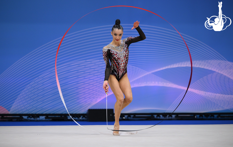 Alice Daud during an exercise with a ribbon