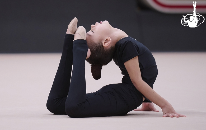 Young gymnast during the selection process