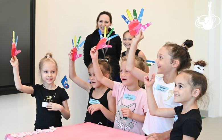 Young gymnasts in the Academy's classroom