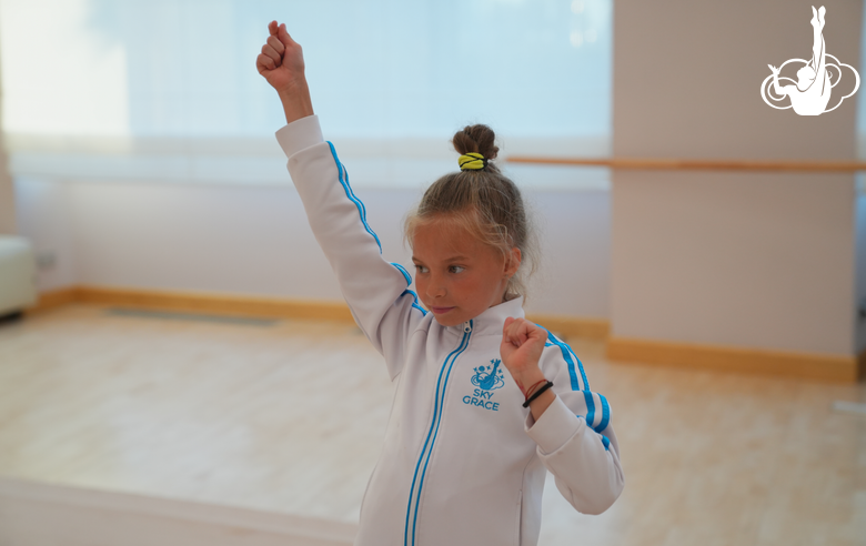 Liya Rodionova at a master class from the leading teacher of Alla Dukhova's TODES dance studio Olga Pronina