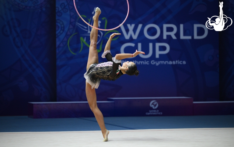 Hanna Panna Wiesner during an exercise with hoop