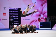 Academy group team gymnasts during their clubs routine