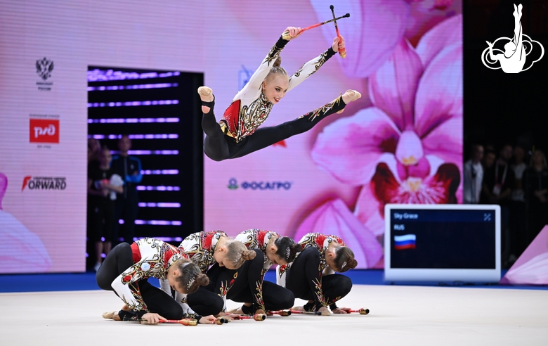 Academy group team gymnasts during their clubs routine