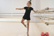 Elvira Belyaeva during training in the choreography hall