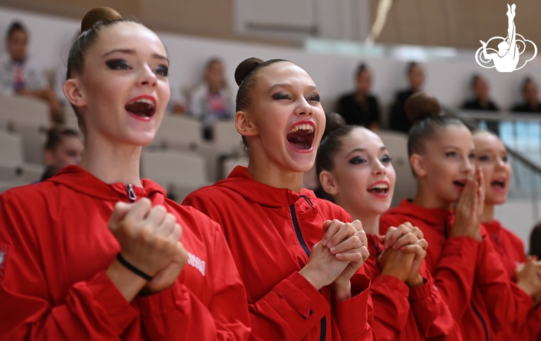 Gymnasts at the all-Russian Sky Grace Cup competition