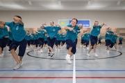 Alla Dukhova's dance studio TODES intensive course participants during a flash mob