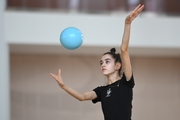 Anna Vakulenko during an exercise with a ball