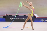 Gymnast during an exercise with a ribbon