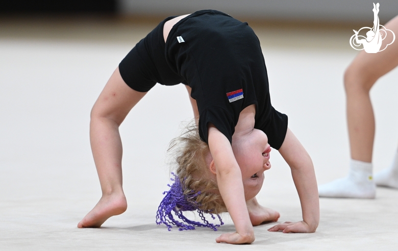 A young gymnast during Academy selection