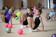 Gymnasts during practice at the training camp in the Academy