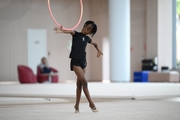 Gymnast Nkenko Sita Davina Chanselvi from the Republic of Congo during the hoop exercise