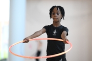 Gymnast Nkenko Sita Davina Chanselvi from the Republic of Congo during the hoop exercise