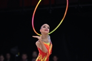 Ksenia Savinova during an exercise with a hoop