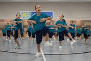 Alla Dukhova's dance studio TODES intensive course participants during a flash mob