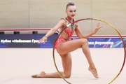 Gymnast during an exercise with a hoop