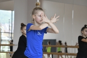 Gymnast during class at the Academy choreography hall