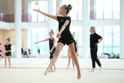 A gymnast during the training session