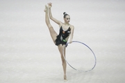 Anastasia Guzenkova (Russia) doing an exercise with a hoop