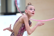 Gymnast during an exercise with a hoop