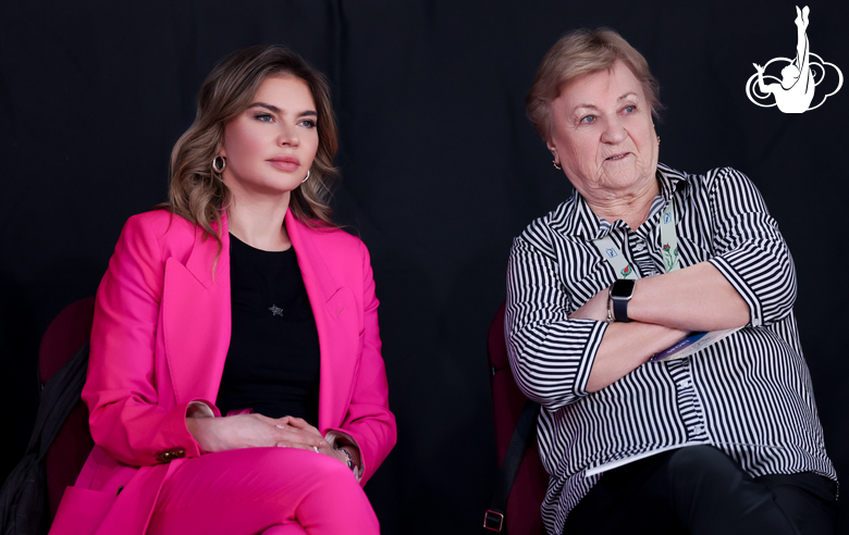 Olympic champion Alina Kabaeva attended the floor testing at the 1st stage of the Cup of the Strongest international tournament