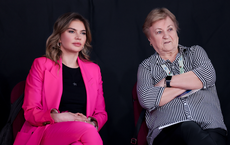 Olympic champion Alina Kabaeva attended the floor testing at the 1st stage of the Cup of the Strongest international tournament