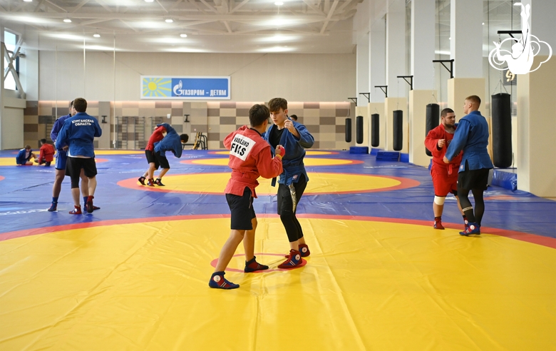 Participants of the training camp during training at the Martial Arts Academy