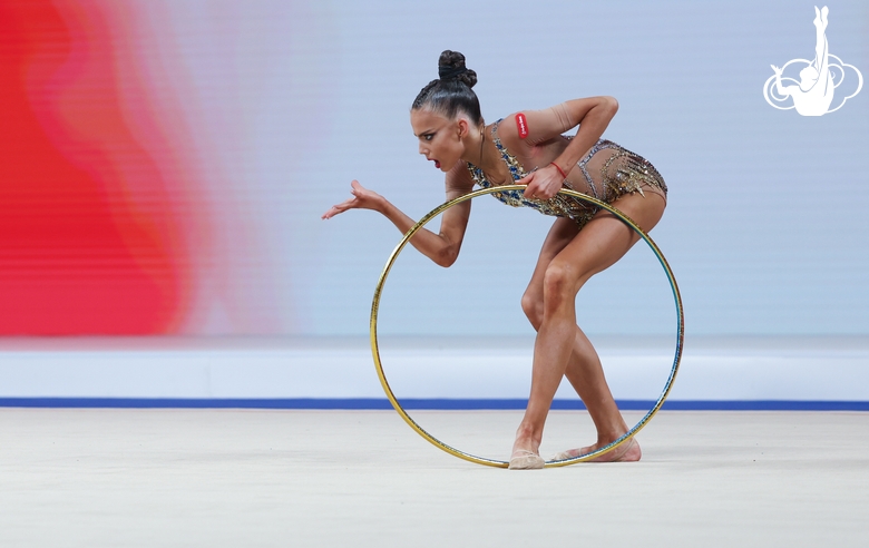 Anastasia Vlasenko during the hoop exercise