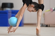 Anna Vakulenko during an exercise with a ball