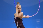 Eva Kononova during an exercise with a hoop