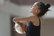 Valeria Medvedeva  during an exercise with a ball at training